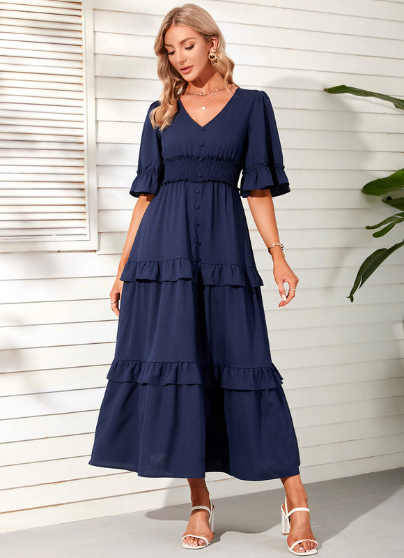 Robe Maxi Chic Col V Évasée - gallery 4