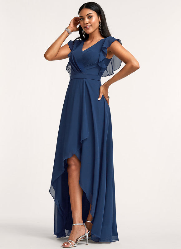 Robe Longue Mousseline Bleu Marine Été
