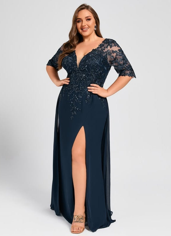 Robe Élégante Paillettes Col V - gallery 7