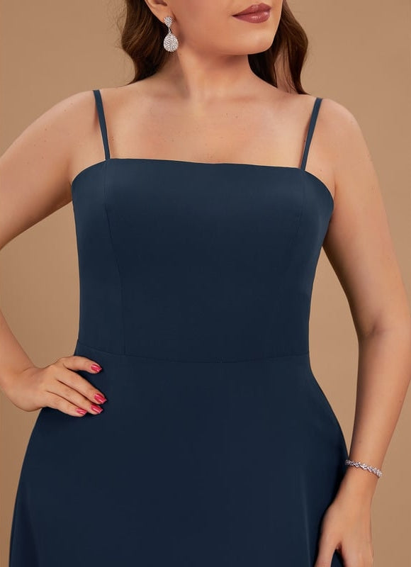 Robe Trapèze Chic Col Carré Fendue - gallery 7