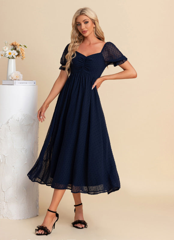 Robe Plumetis Bleu Marine - gallery 4