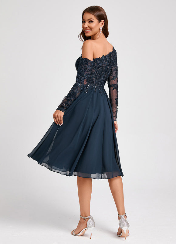 Robe Cocktail Élégante Paillettes Nuit - gallery 1