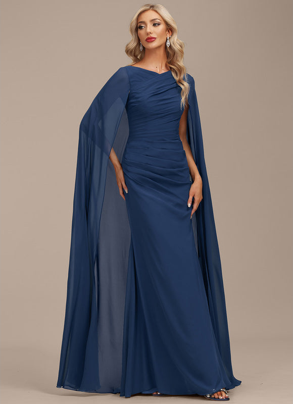 Robe Longue Moulante Bleu Marine Chic - gallery 1