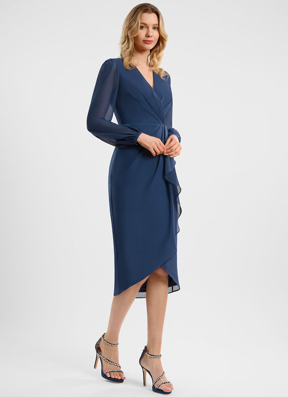 Robe Cocktail Chic Mousseline Élégante - gallery 3