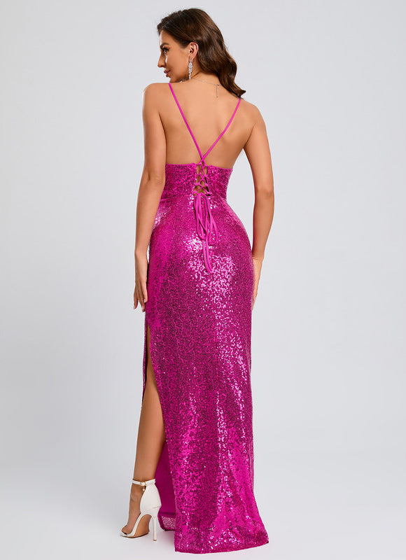 Robe Pailletée Dos Nu Élégante - gallery 5
