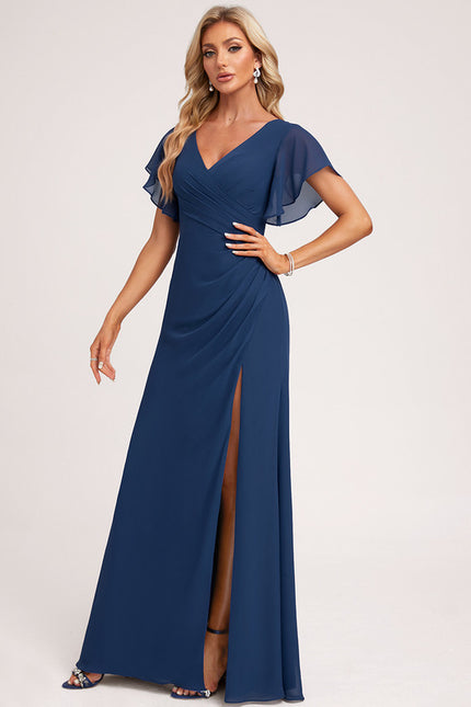 Robe Mousseline Élégante Col V Fendue - gallery 2
