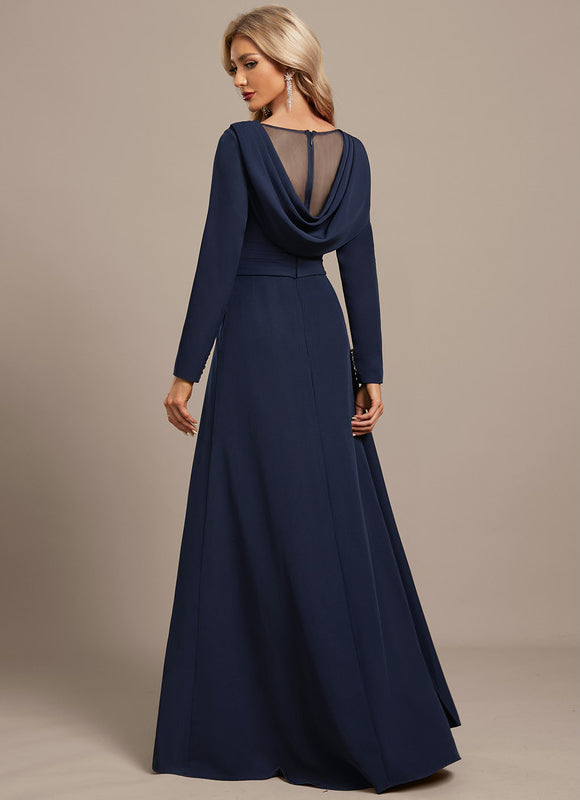Robe Élégante Col V Paillettes - gallery 5