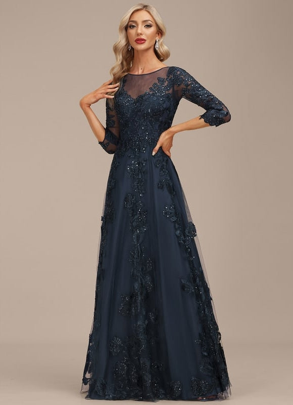 Robe De Soirée Tulle Pailletée Élégante - gallery 5