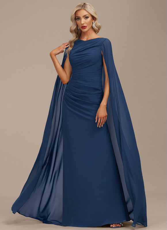 Robe Longue Moulante Bleu Marine Chic - gallery 6