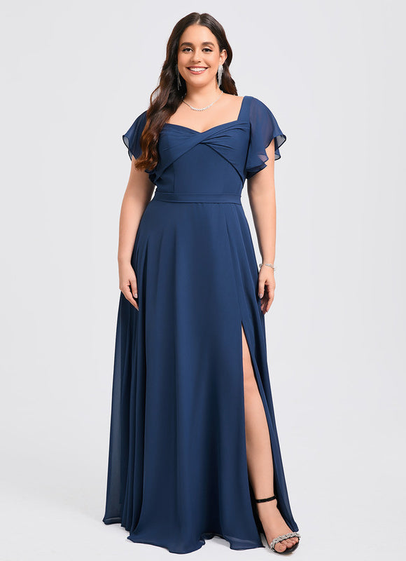Robe Mousseline Élégante Col V Fendue - gallery 5