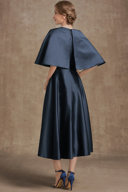 Robe Satinée Élégante Col Rond - gallery 6